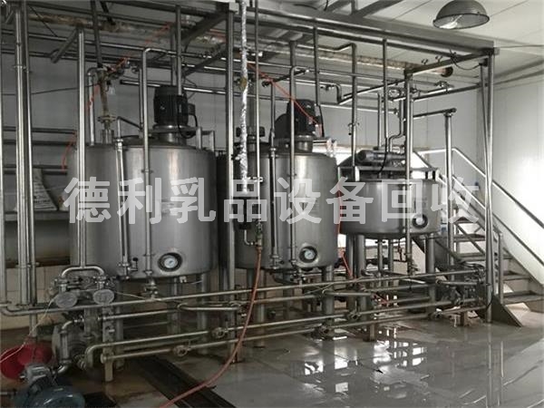 北京专业回收乳品厂车间设备，回收不锈钢灌